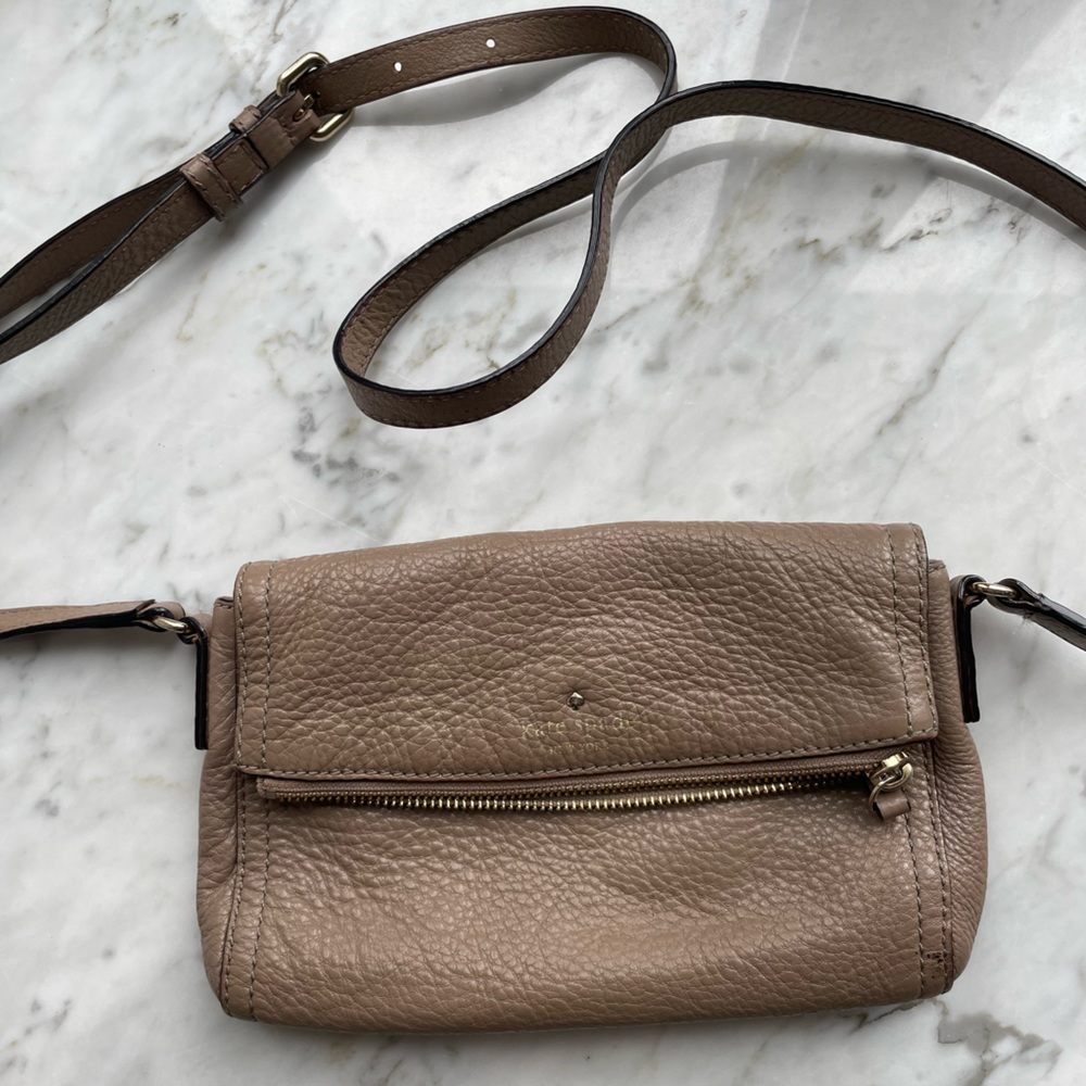 Kate Spade Nude Foldover Leather Crossbody